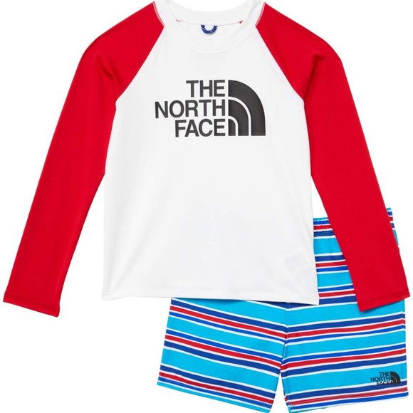 NWT THE NORTH FACE Toddler Little Kid Long-Sleeve Top Shorts Sun Swim Set UPF 50 - Picture 3 of 11